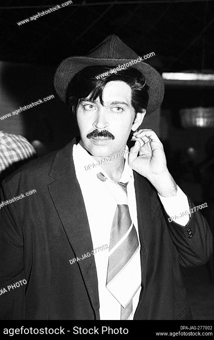 Indian old vintage 1980s black and white bollywood cinema hindi movie film actor, India, Rakesh Roshan, Indian film producer, Indian director