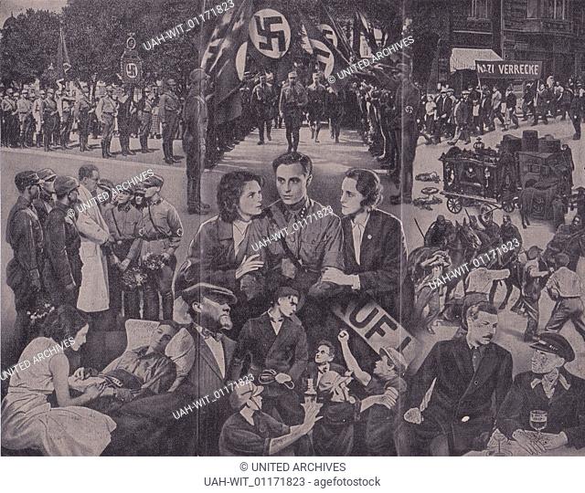 Rückseite des Programmblatts zum Film ""Hans Westmar ? Einer von vielen"", der im Jahr 1933 in Berlin unter der Regie von Franz Wenzler gedreht wurde