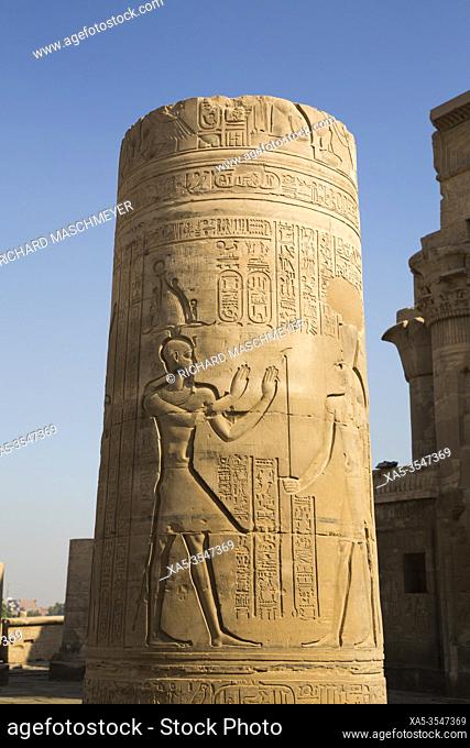 Column with Reliefs, Temple of Sobek and Haroeris, Kom Ombo, Egypt