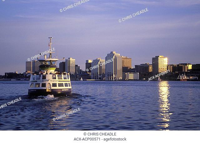 Halifax Harbour from Dartmouth side with ferry boat, Nova Scotia, Canada