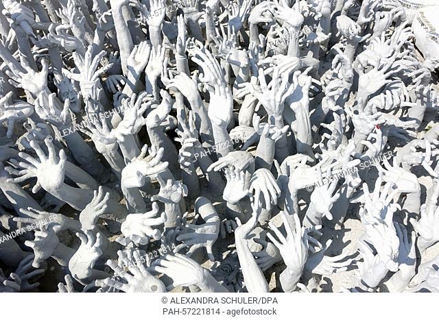 Part of a depiction of hell in the Buddhist Hindi temple complex Wat Rong Khun located in the province Chiang Rai, Northern Thailand