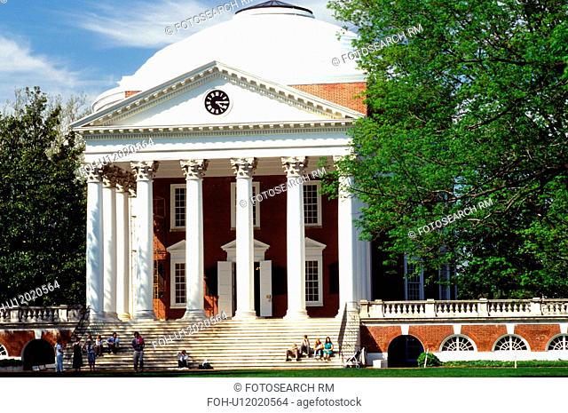 university, college, Virginia, Charlottesville, VA, The Rotunda on the University of Virginia campus in Charlottesville in the spring