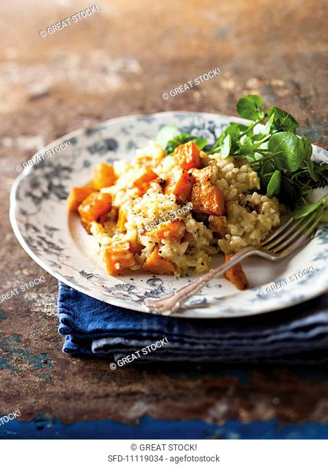 Risotto with roasted squash and Gorgonzola