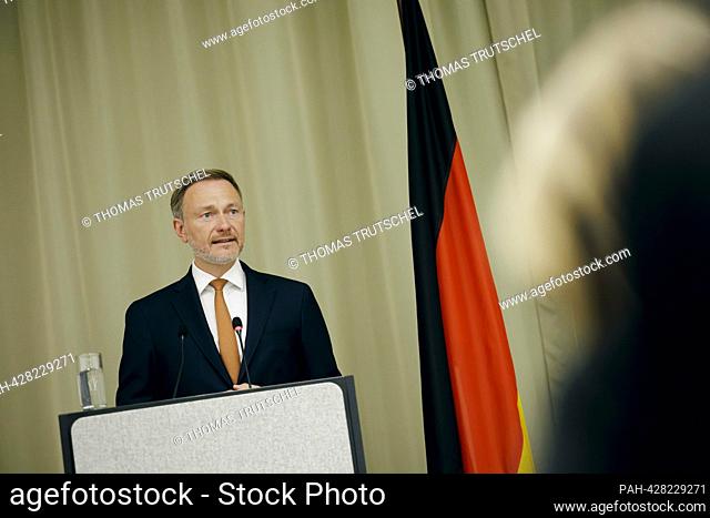 3. High-level financial dialogue between Germany and China. Christian Lindner (FDP), Federal Minister of Finance, recorded during the press statement after the...