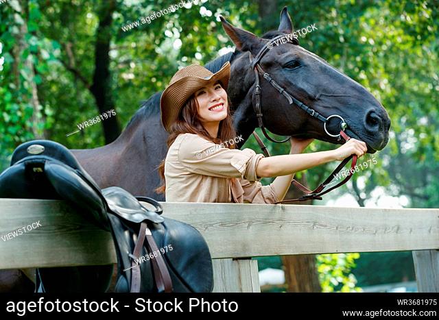 The horse's bridle outdoor personality restoring ancient ways young woman