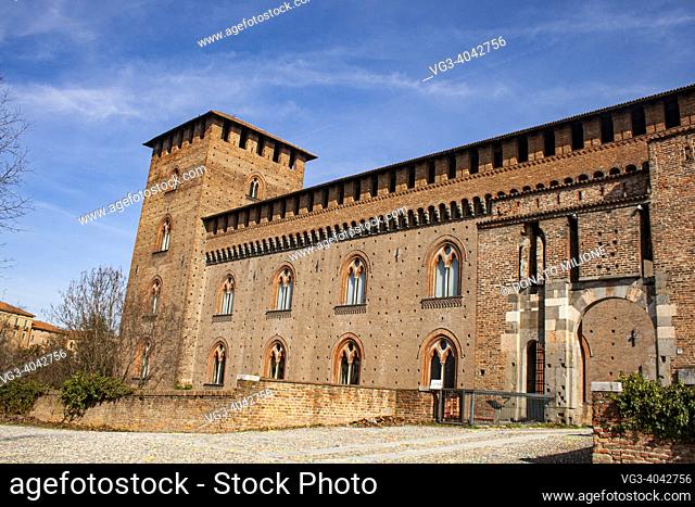 Pavia, Lombardy, Italy, Europe. The Visconti Castle of Pavia was built in 1360 by Galeazzo II Visconti. The complex consists of the castle