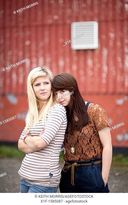 Two 16 17 year old teenage girls, UK
