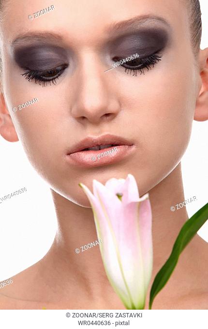 model with flower