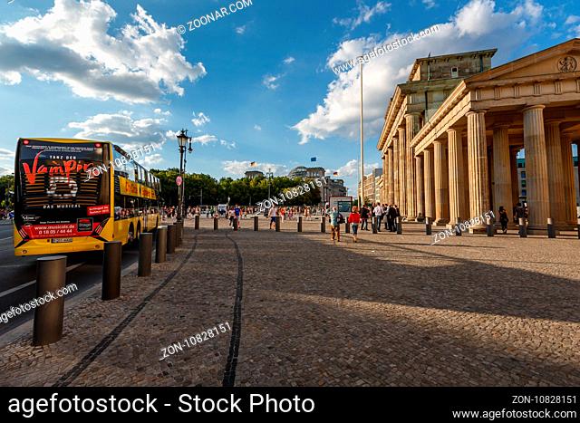 BERLIN, GERMANY - AUGUST 24: The Brandenburger Tor (Brandenburg Gate) is the ancient gateway to Berlin on August 24, 2013