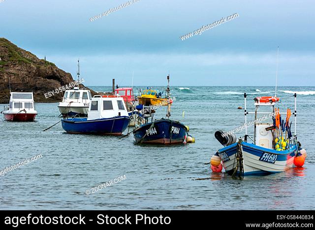 Boats in the harbour at Bude