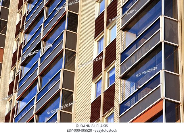 balconies of residential building