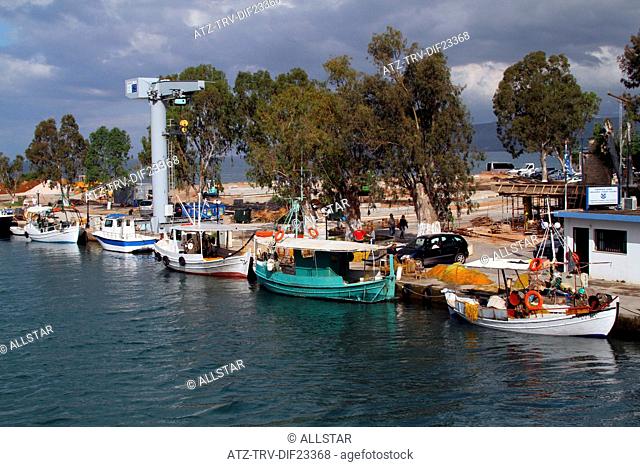 FISHING BOATS IN HARBOUR; GEORGIOUPOLI, CRETE, GREECE; 27/04/2014