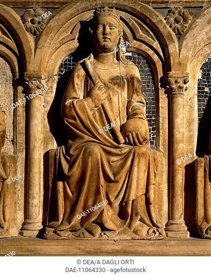 Detail of the funeral monument of Marie of Valois, second wife of Charles, Duke of Calabria, by Tino di Camaino (ca 1285-1337), Basilica of Santa Chiara