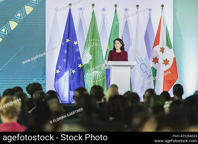 Annalena Baerbock (Alliance 90/The Greens), Federal Foreign Minister, photographed as part of the inauguration ceremony for the production site for mRNA...