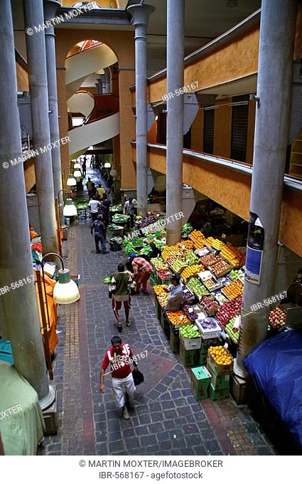 Market stalls at the market of Port Louis, Mauritius, Mascarenes, Indian Ocean