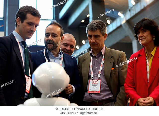 The President of the ""Partido Popular"" (PP), PABLO CASADO and the founder of Spain Startup-South Summit, MARIA BENJUMEA