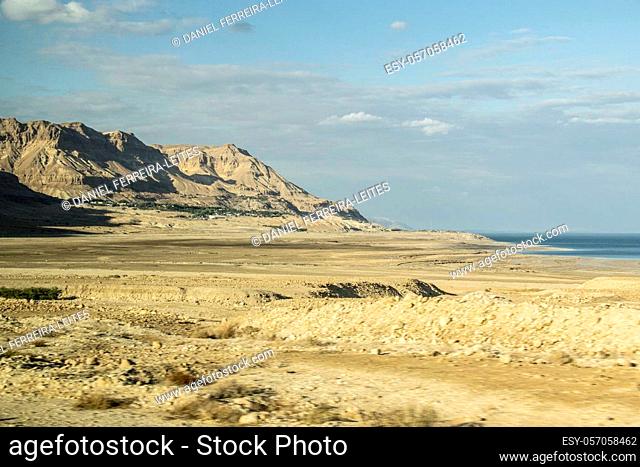 Long distant shot dead sea landscape, israel