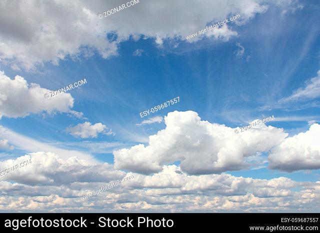 Blue sky with clouds day background with copy space for text design
