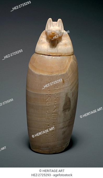 Canopic Jar with Jackal's Head, 664-525 BC. Creator: Unknown