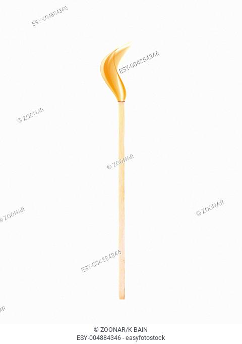 Wooden matches isolated against a white background