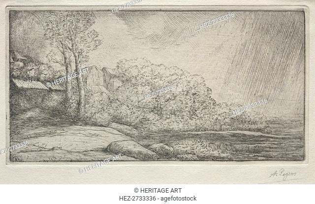 Landscape with Two Trees (Paysage aux deux Arbres). Creator: Alphonse Legros (French, 1837-1911)