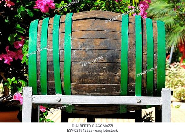 Decorative Old Wooden Barrel