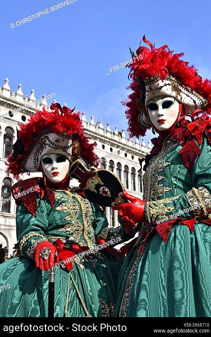 Italy, Unesco World Heritage Site, Venice carnival on Saint Mark's square