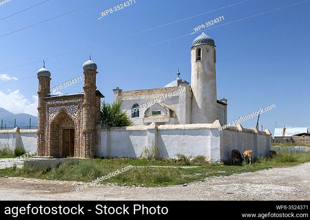 Small Islamic mosque in a town in Kyrgyzstan