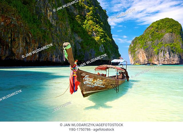 Thailand - Phang Nga, Maya Bay on Phi Phi Leh Island, Andaman Sea