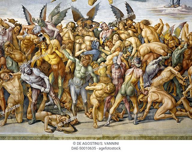 The damned in hell, from the Last Judgment fresco cycle, 1499-1504, by Luca Signorelli (1441-1450 - 1523), San Brizio Chapel