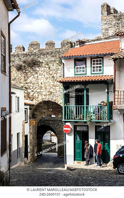 View of Saint Anthony Gate from the Citadel of Braganca. Braganca District, Norte Region, Portugal, Europe