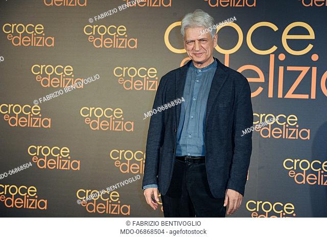 Italian actor Fabrizio Bentivoglio during Croce e Delizia photocall at the Hotel St.Regis. Rome, February 22th, 2019