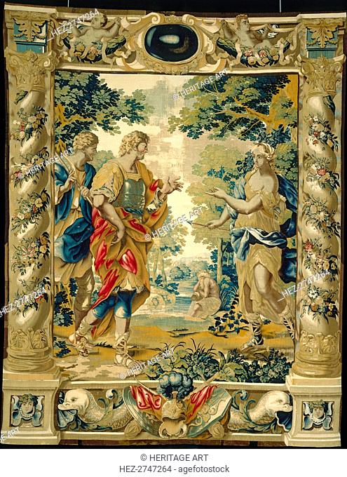 Venus tells Aeneas and his friend Achates to go to Carthage, 1679. Creator: Giovanni Francesco Romanelli (Italian, 1610-1662); Michael Wauters (Flemish, 1679)