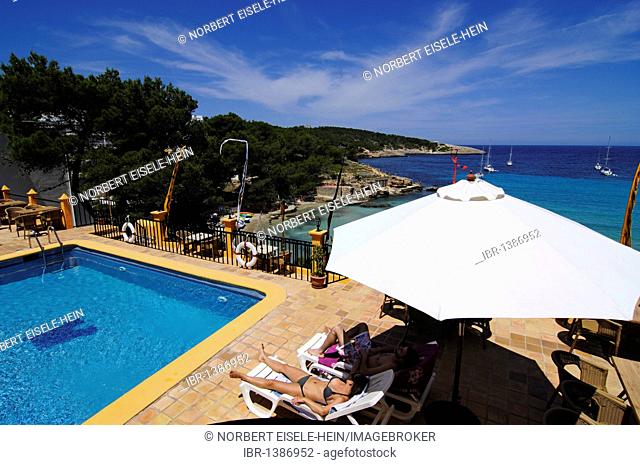 Pool, Cala s'Arenal Petit, Portinatx, Ibiza, Pine Islands, Balearic Islands, Spain, Europe