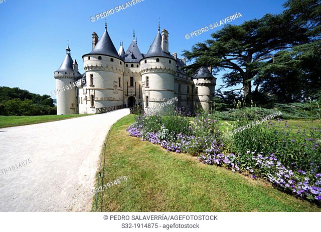 Entrance to the castle of Chaumont Sur Loire, Loire Valley, France  Originally built in the 10th century, has undergone multiple renovations until reaching its...