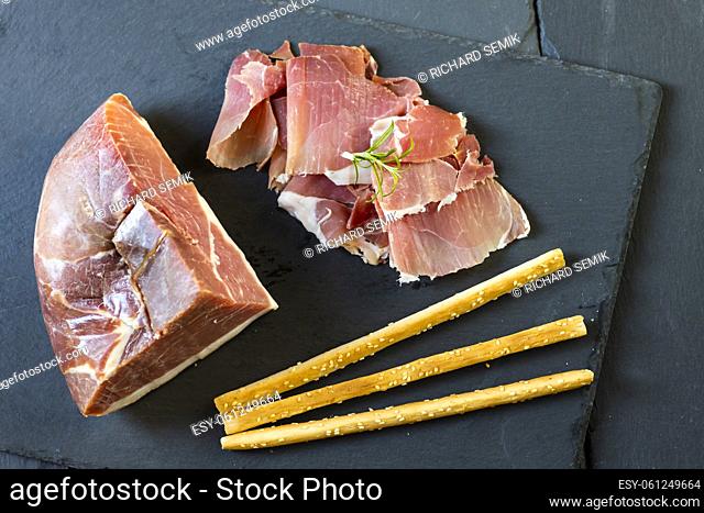 Italian ham served with grissini