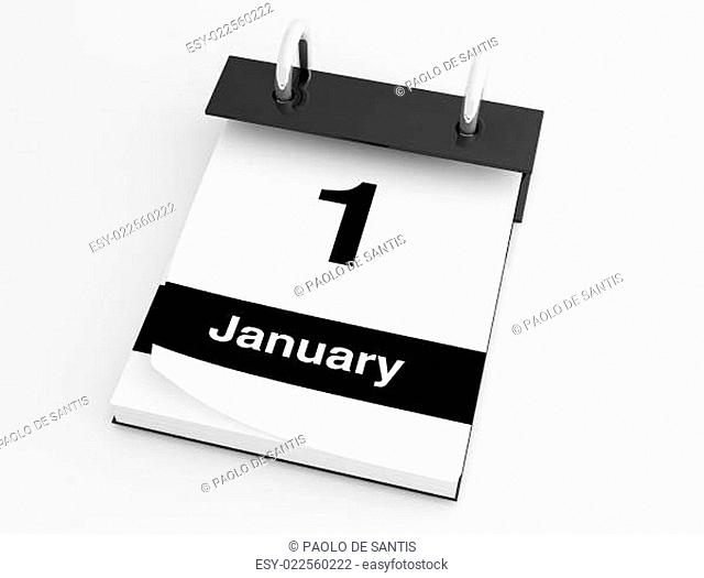 first january desktop calendar