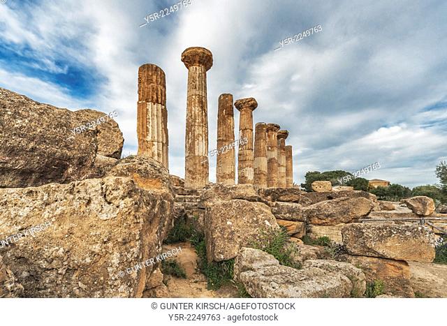 The Temple of Hercules, Tempio di Ercole, was built 500 BC. The temple belongs to the archaeological sites of Agrigento. The city of Akragas was built on a high...
