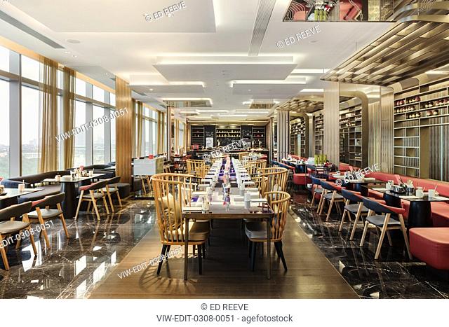 Restaurant interior. W Hotel Suzhou, Suzhou, China. Architect: Rockwell Group, 2017