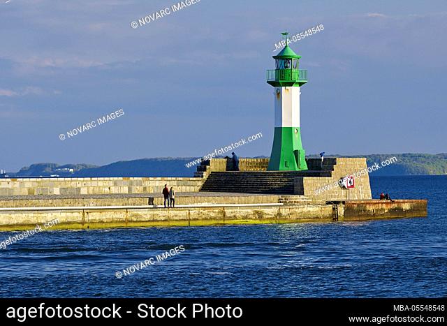 Lighthouse at the port in Sassnitz, Rgen, Mecklenburg-West Pomerania, Germany