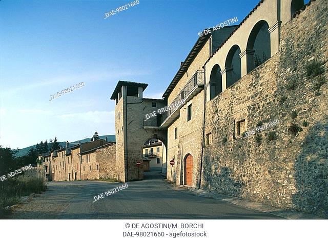 Porta del Colle and the walls, Norcia, Umbria, Italy, 14th century