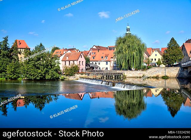 Schleifmühle, Judenturm, river, old town, architecture, autumn, Lauf an der Pegnitz, Middle Franconia, Franconia, Bavaria, Germany