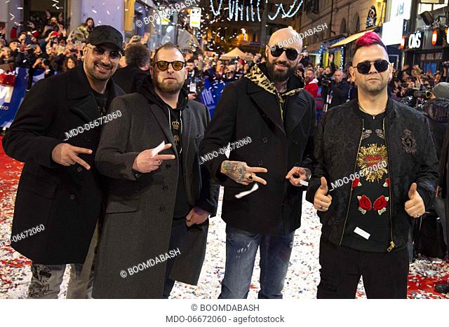 Boomdabash on the Red Carpet of the 69th Sanremo Music Festival. Sanremo (Italy), Fabruary 4th, 2019