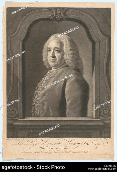 Portrait of Henry Fox, 1756. Creator: James McArdell