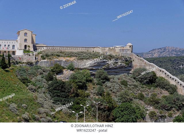 The walls of the citadel of Bonifacio, Corsica