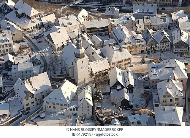 Aerial view, old town of Arnsberg, Sauerland area, North Rhine-Westphalia, Germany, Europe