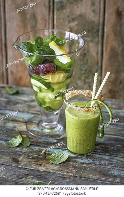 Cucumber cooler with basil (vegan)