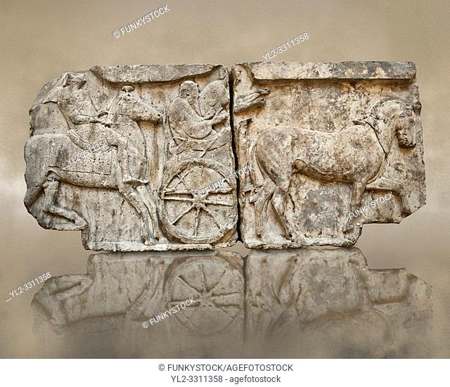 Procession of Chariot & Horsemen freeze from the Heros Shrine of the Acropolis of Xanthos, thought to be the shrines of legendary warriors of the trojan wars...
