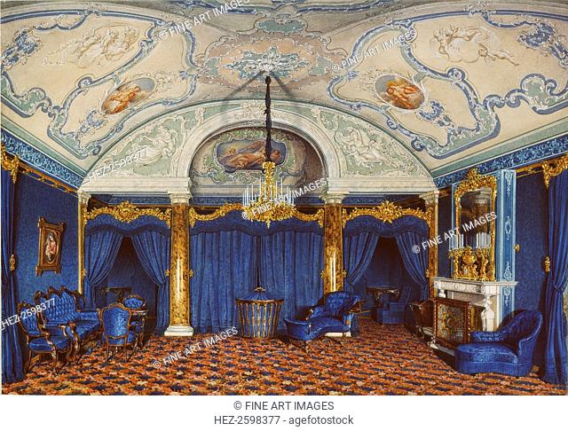 Interiors of the Winter Palace. The Fourth Reserved Apartment. A Bedroom, 1868. Found in the collection of the State Hermitage, St. Petersburg