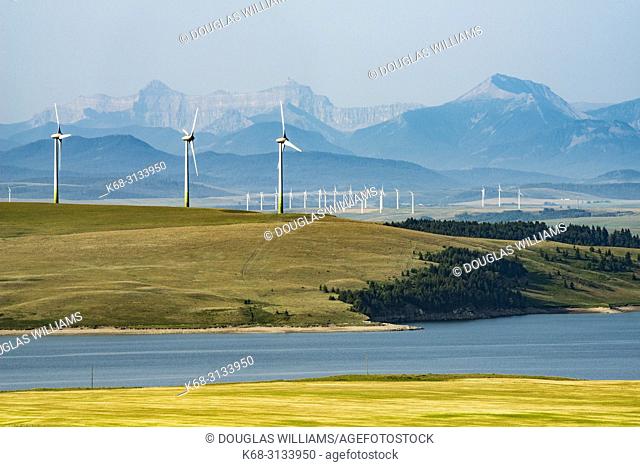 Landscape with the reservoir of the Old Man River, near Pincher Creek, Alberta, Canada